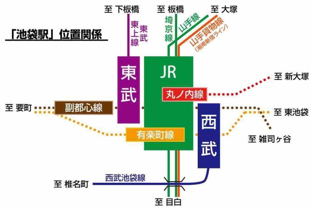 Villa 池袋c1出口徒歩5分　2ldk まるまる貸切　衛生設備充実
