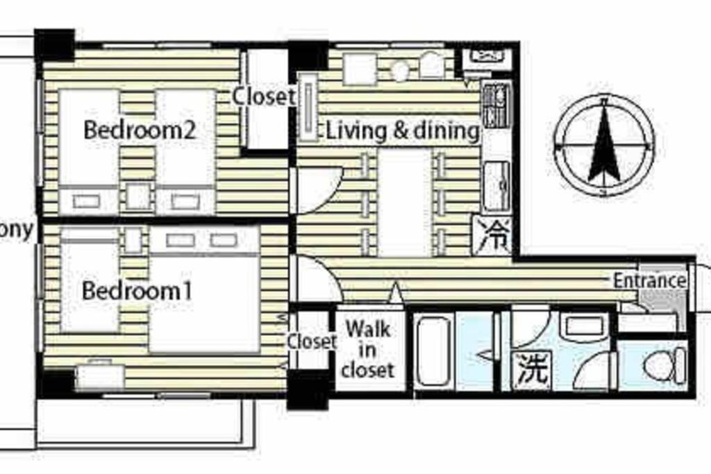 西浅草2ldk広々ファミリーorグループ Asakusa 2 Bedroom Apartment Tokyo