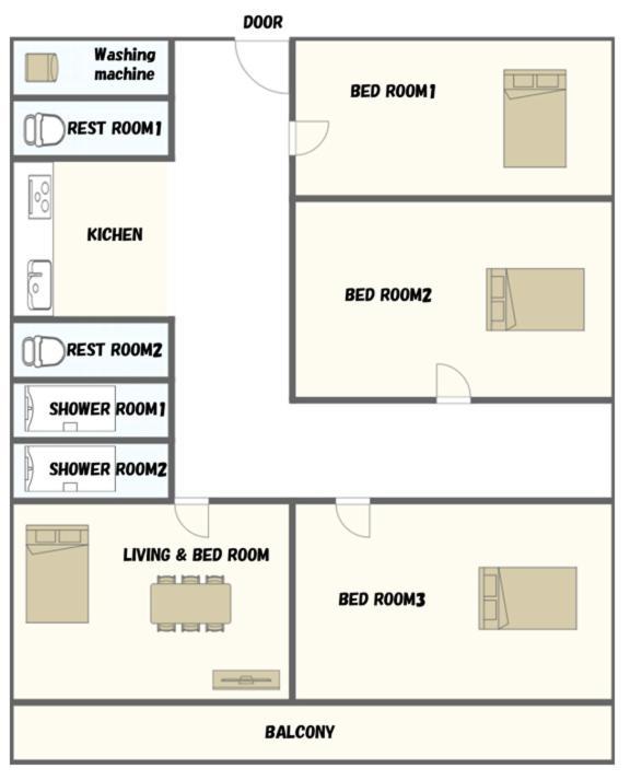 Apartment East Shinjuku Triplex: 3-bedroom With Shared Shower