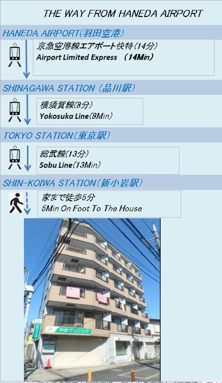 Shinkoiwa Sta 5min!  Free Wi-fi! Max 5 People. Tokyo