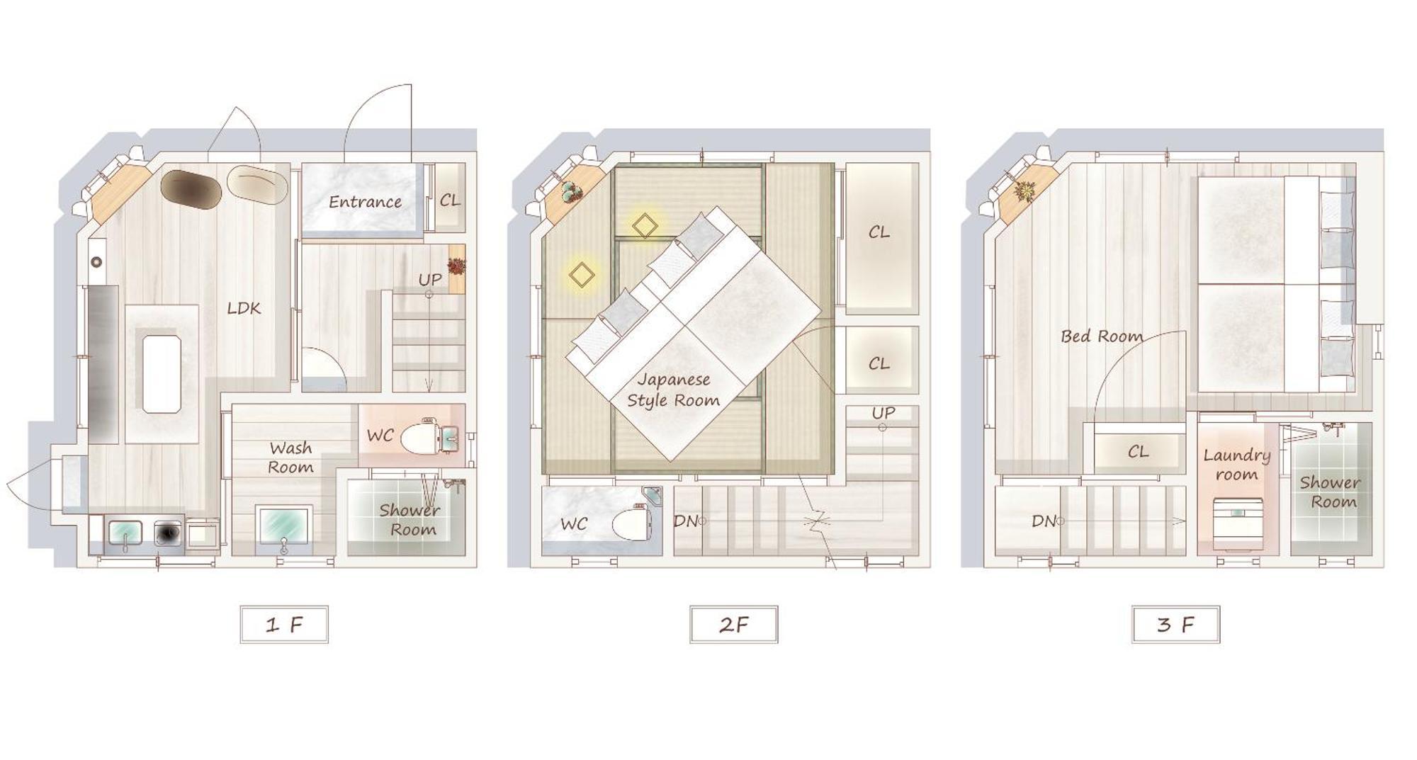 Newopen! 駅徒歩1分 池袋エリア 60平米最大8名宿泊可能 和風モダン Apartment *