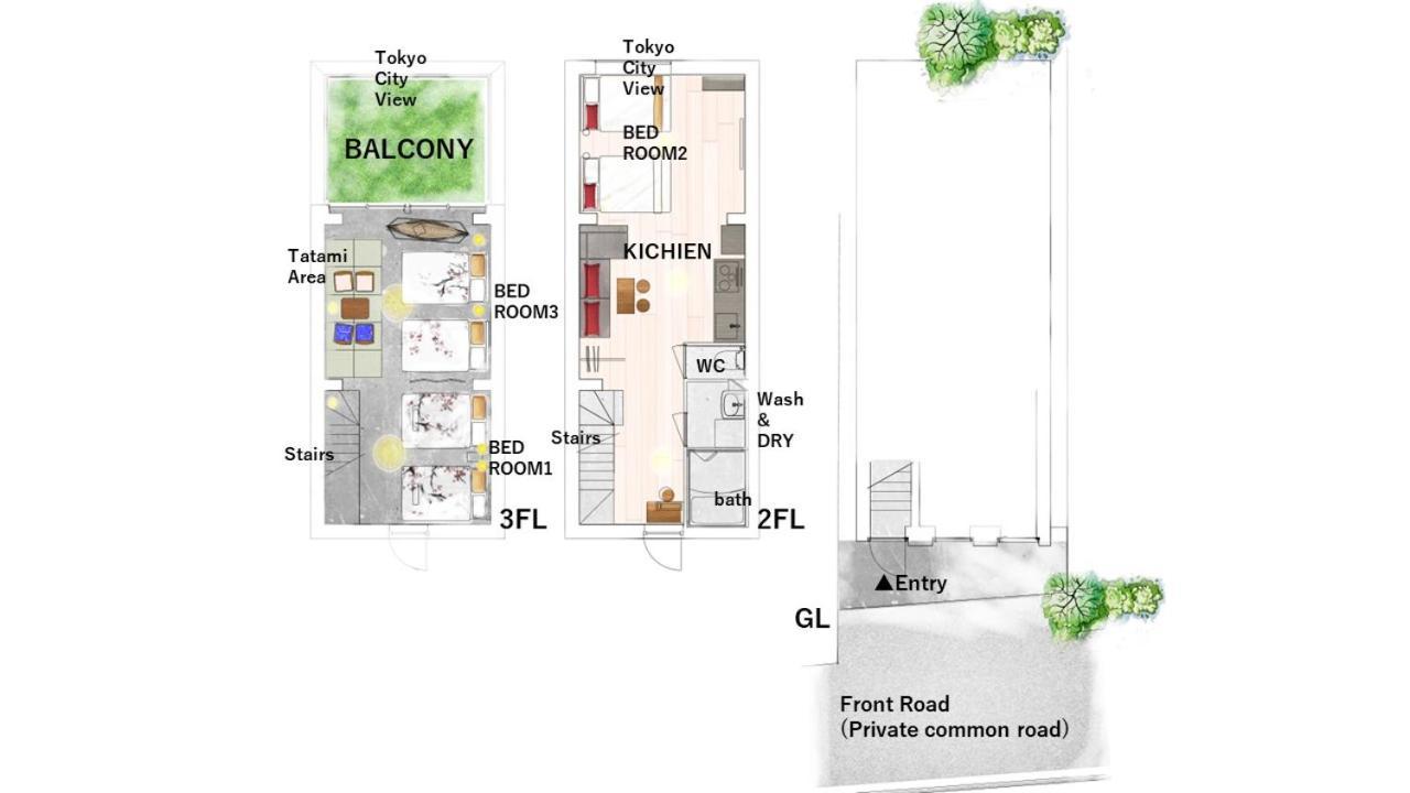 Shibuyayoyogi Shinjuku 8psn 70sqm New Maisonette Apartment *