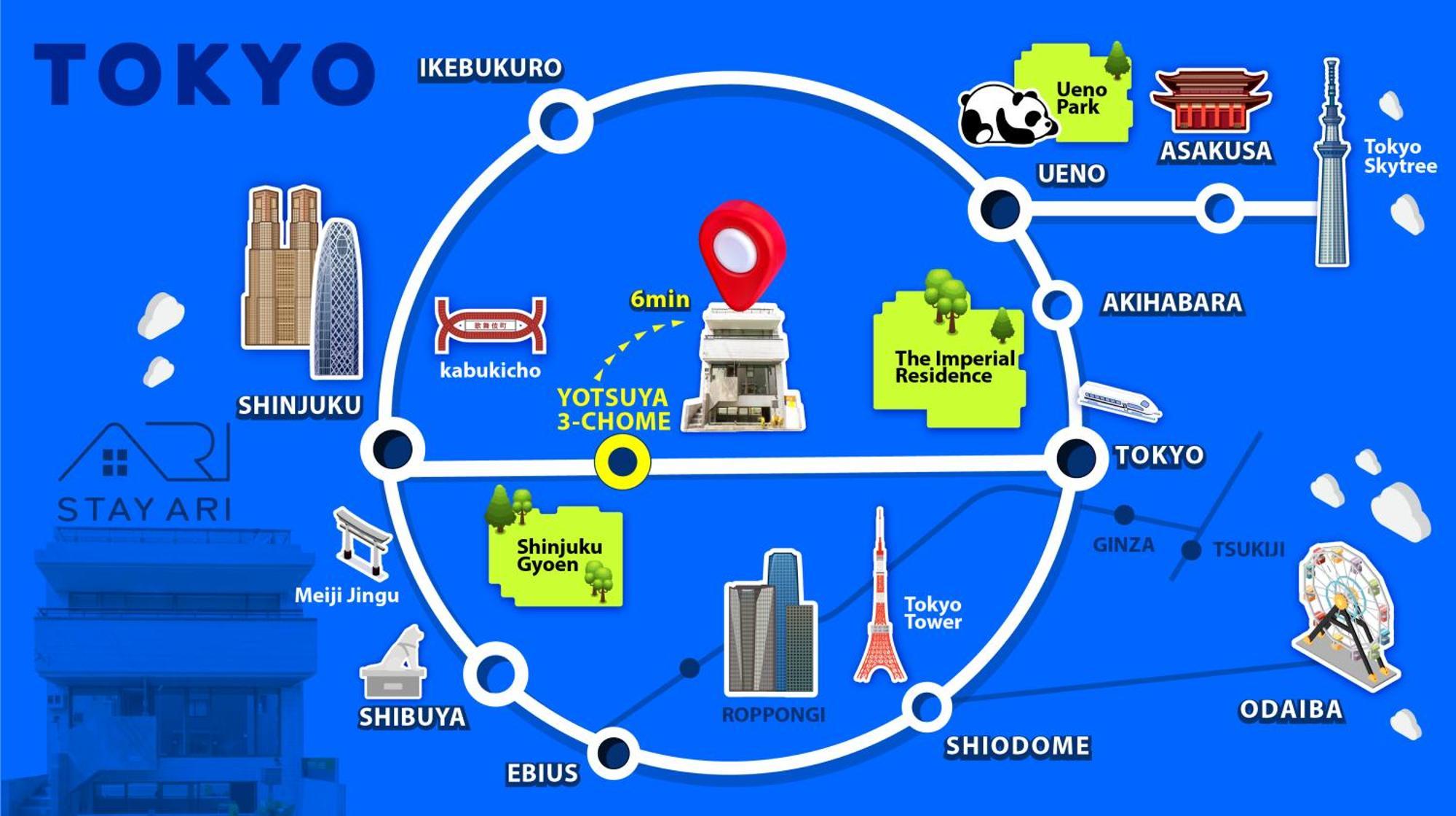 Ari Shinjuku Gyoen 6min Walk *
